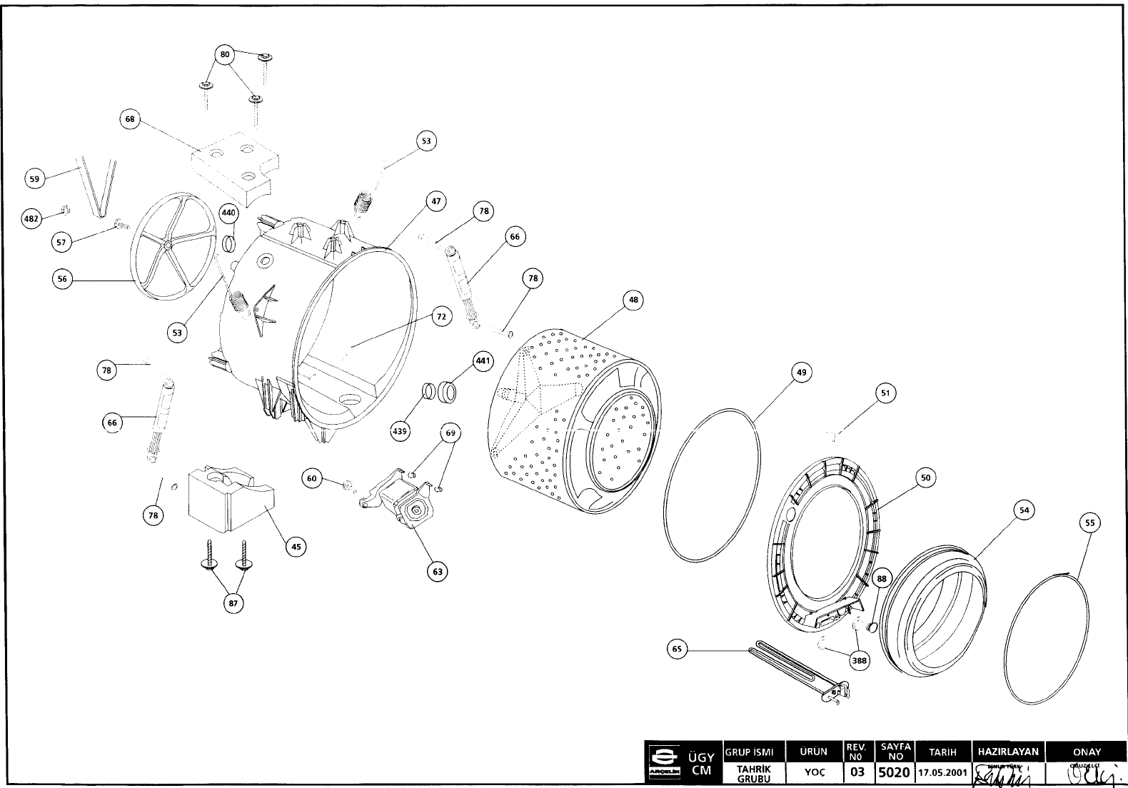 Схема барабана стиральной машины