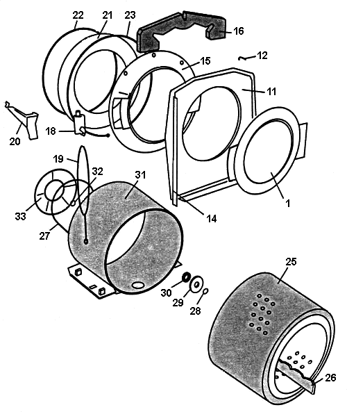 Схема барабана стиральной машины